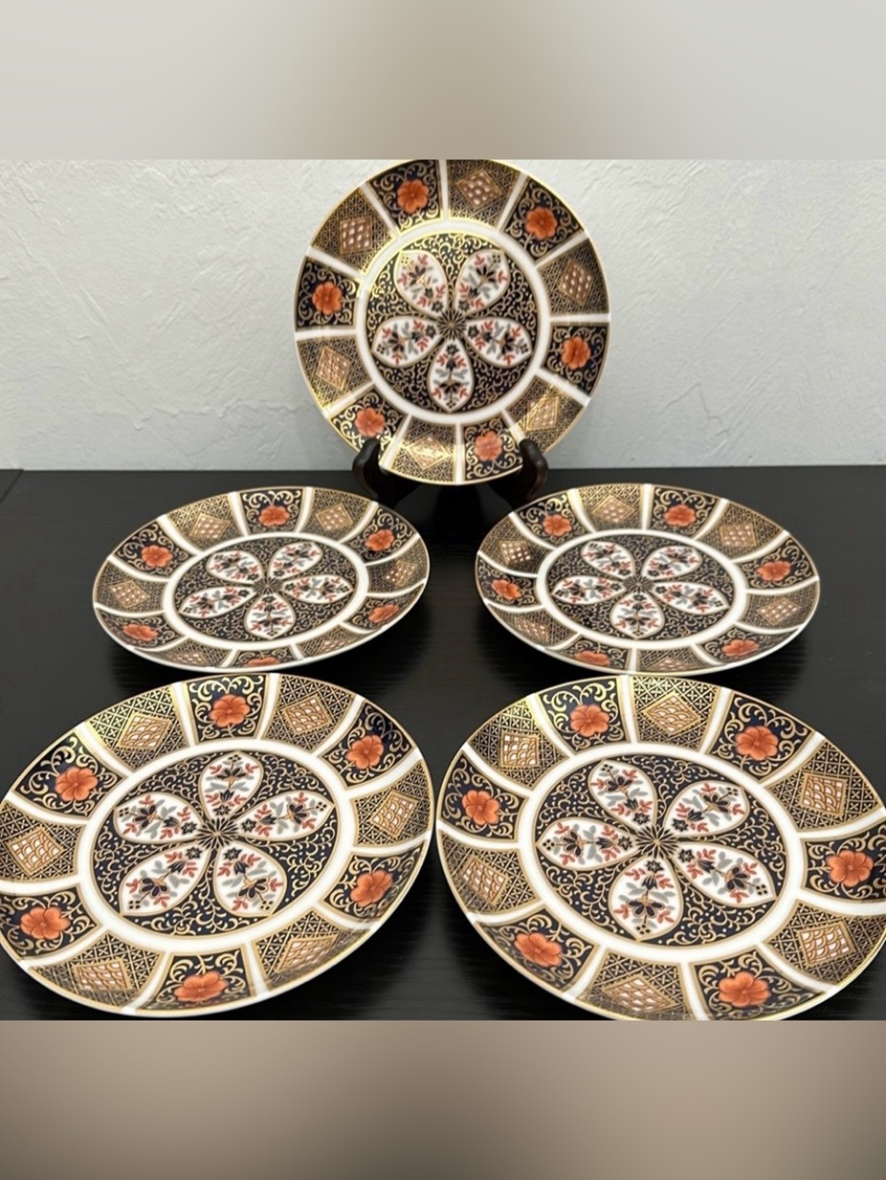 Antique Gallery 6” Gold Adorned Vintage Plates - Lot of 5